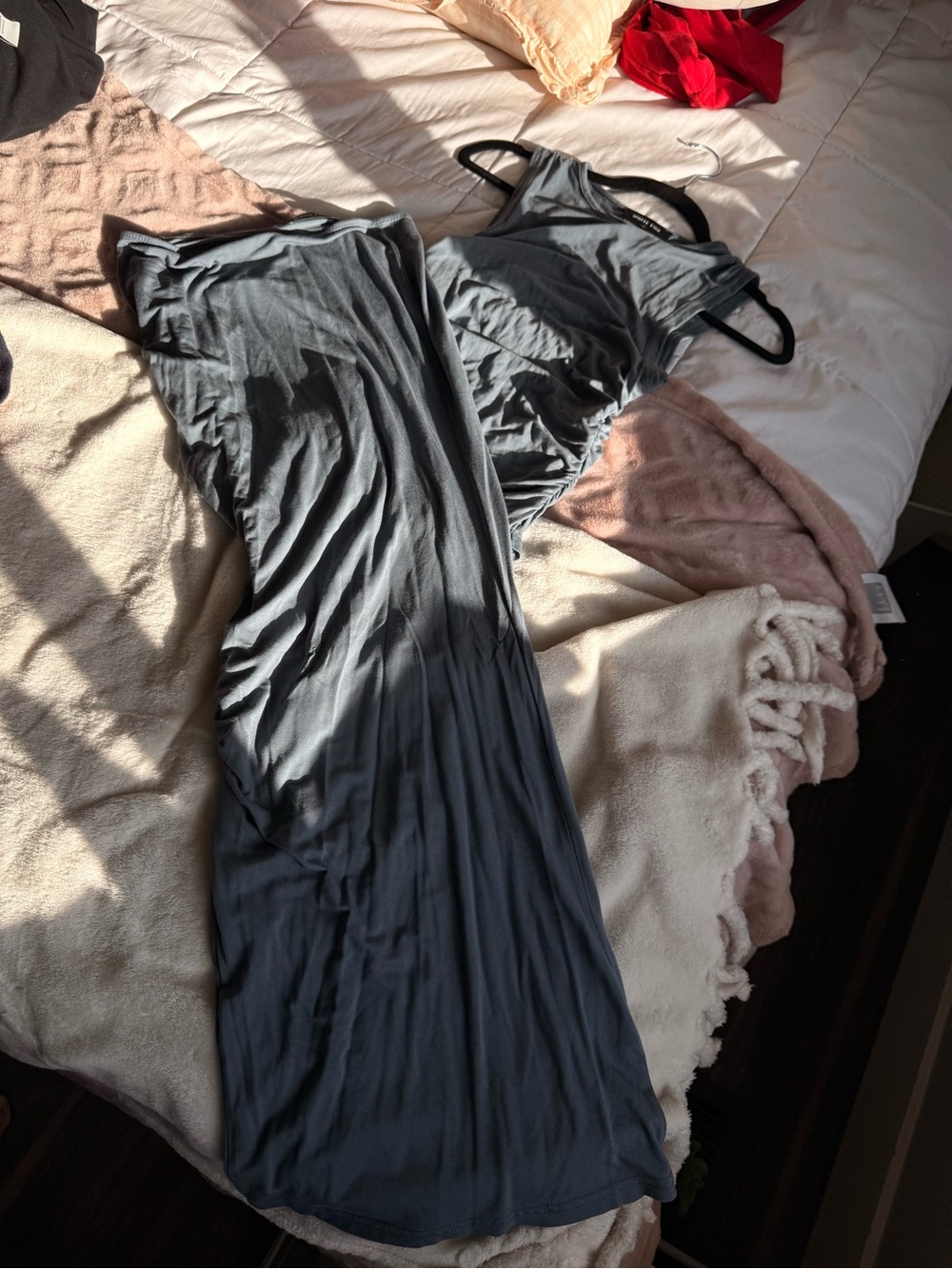 White Fox Grey Skirt Set